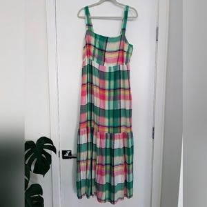 Loft plaid maxi dress size L